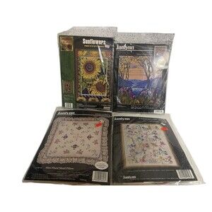 Vintage Janlynn "Tiger Pack" Vintage Cross Stitch Kit Set Of 4 New  RARE